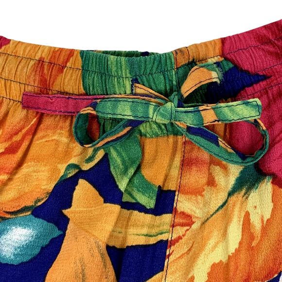 Vintage 80s/90s Alfred Dunner Tropical Floral Culottes Shorts sz 14 Petite Large - Picture 6 of 10